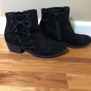 Girls black booties
